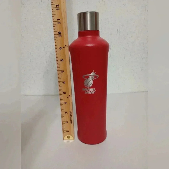 Miami Heat Red Tumbler Thermos Stainless Steel Travel Mug Basketball 12" Tall - Picture 5 of 7